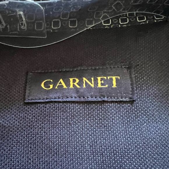 Garnet Los Angeles Button Up Shirt 3X Mens Navy Geometric Long Sleeve Work New - Picture 4 of 8